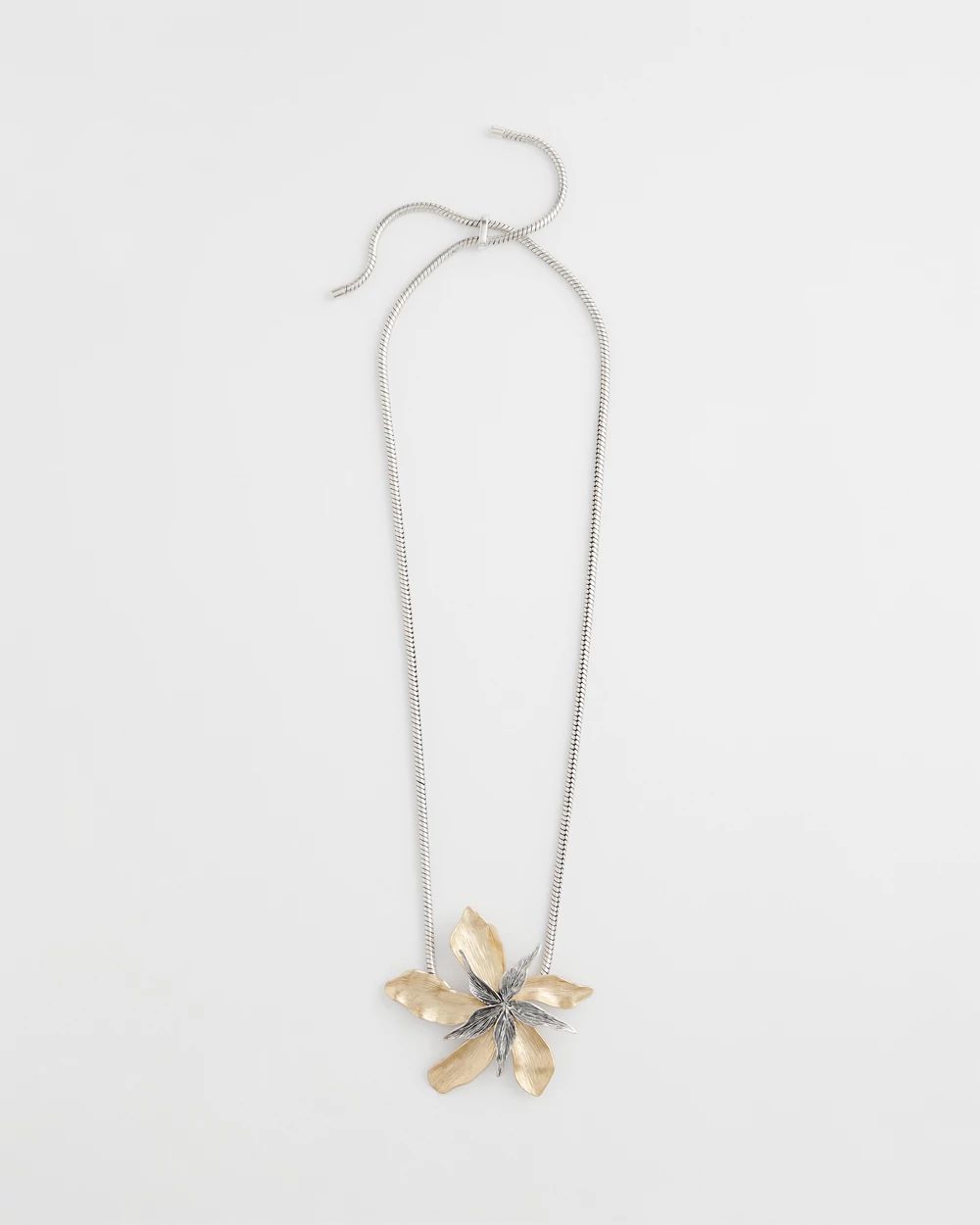 Chico's Originals Mixed Metal Flower Pendant Necklace | Chico's